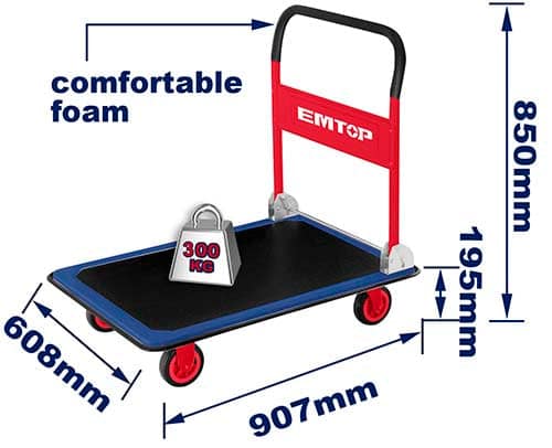EMTOP EWBW3001 Heavy-Duty Cargo Trolley – 300kg