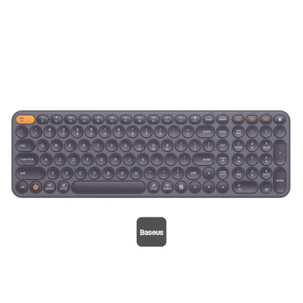 Baseus K01B Wireless Tri-Mode Keyboard - Bluetooth 5.0 & 2.4G Wireless Connectivity - Multi-Device Pairing - Silent Low-Profile Keys - Ergonomic Design - US Layout Keyboard for Laptop Tablet and Smartphone