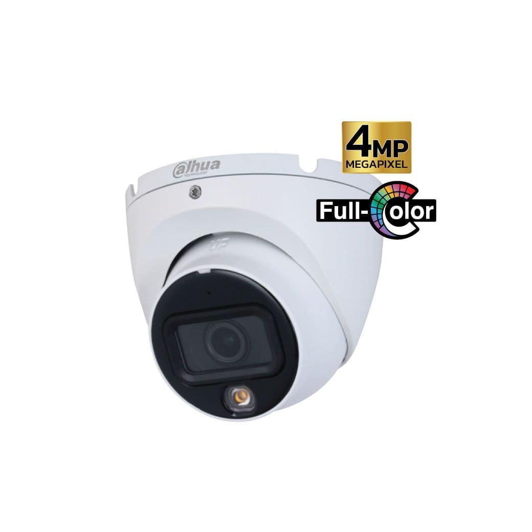 Dahua 4MP Entry Full-Color Network Eyeball Camera - DH-IPC-HDW1439T1-LED-S4 - 3.6mm Fixed Lens - 15m LED Distance - IP67 Weatherproof - PoE Support - White