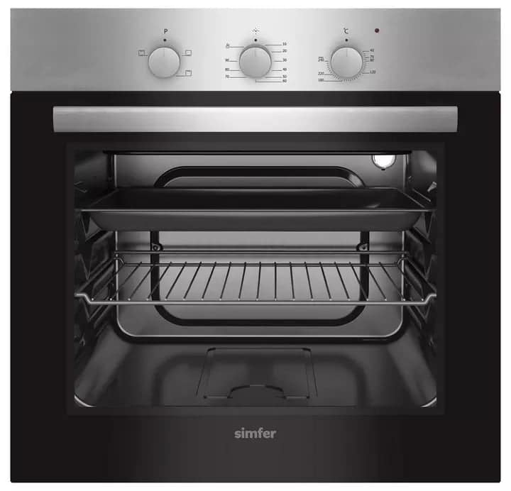 Simfer 60cm Built-in Gas Oven with Turbo Fan, Rotisserie & Full Safety System - Stainless Steel (B6009 VGRIM)