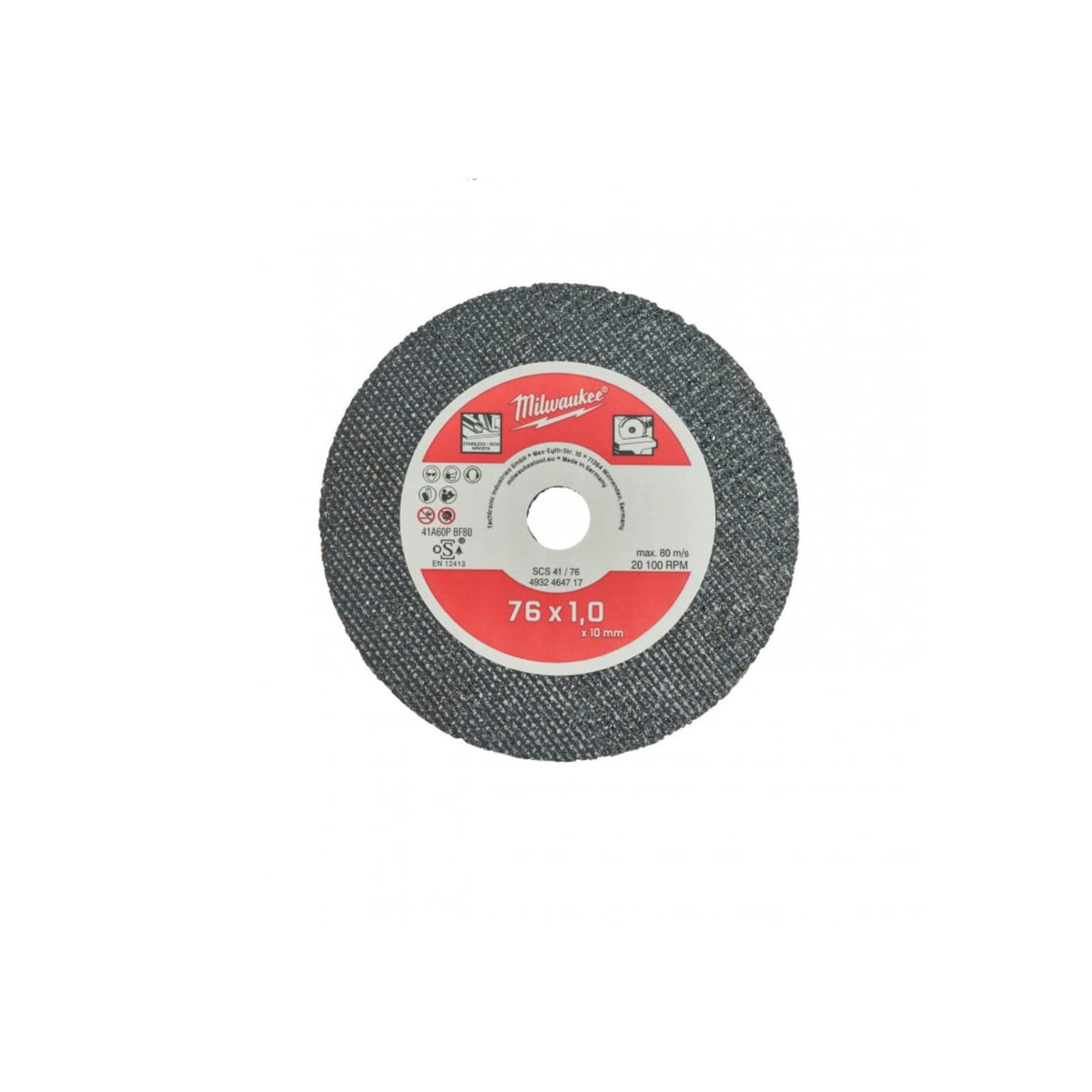 Milwaukee Thin Metal Cutting Discs PRO+ SCS 41 / 76 x 1 x 10 mm