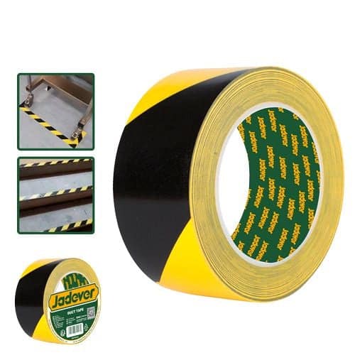 JADEVER Yellow–Black Warning Tape 2 Inch × 30 Meter