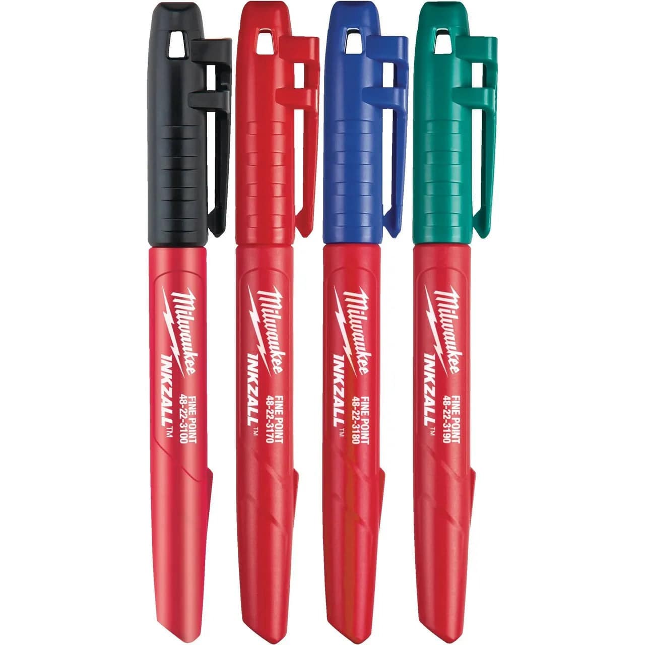 Milwaukee INKZALL™ Colored Fine Point Markers - 4 Pack