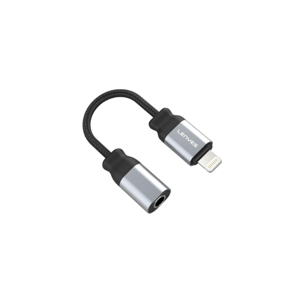 Lenyes AX107 Lightning to 3.5mm Headphone Jack Adapter - Original Audio Experience - Lossless Sound Quality - Plug and Play - Compatible with iPhone and iPad - Black