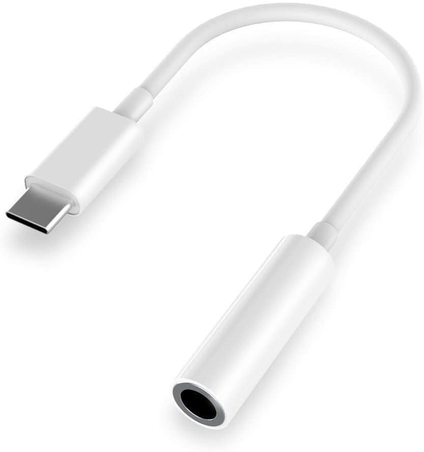 Lenyes AX91 Type-C to 3.5mm Audio Adapter - High-Fidelity Sound Transfer - Durable TPE Construction - Compact Design - White