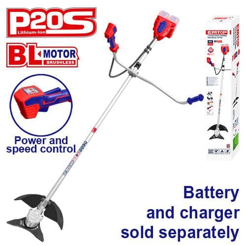 EMTOP ELMR20018 40V Cordless Brush Cutter & Grass Trimmer