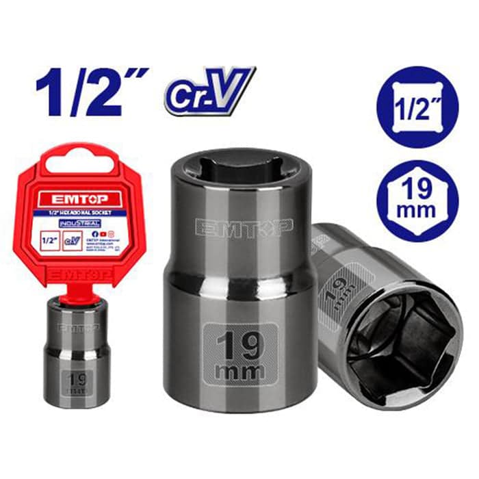 EMTOP ESCT12191 1/2 Inch – 19mm Hex Socket