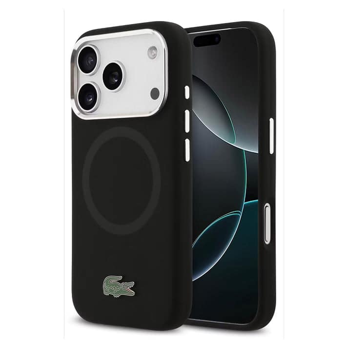 Lacoste MagSafe Silicone Case with Metal Logo for iPhone 17 Pro - Premium Protective Cover with Magnetic Charging Support