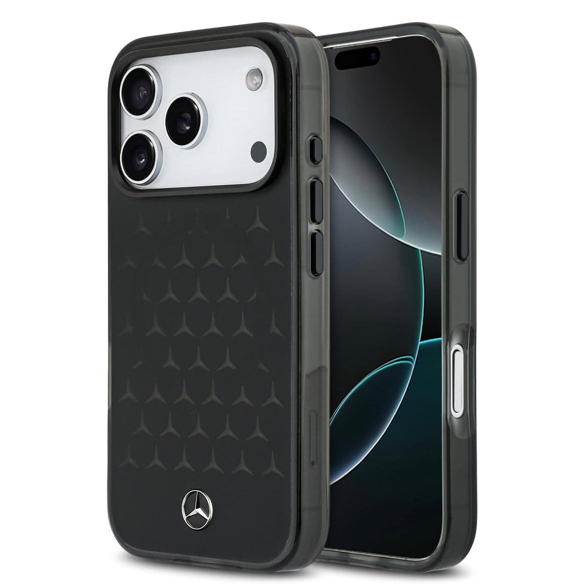 Mercedes-Benz MagSafe Frosted PC/TPU Case with New Star Pattern for iPhone 16 Pro Max & iPhone 17 Series - Black