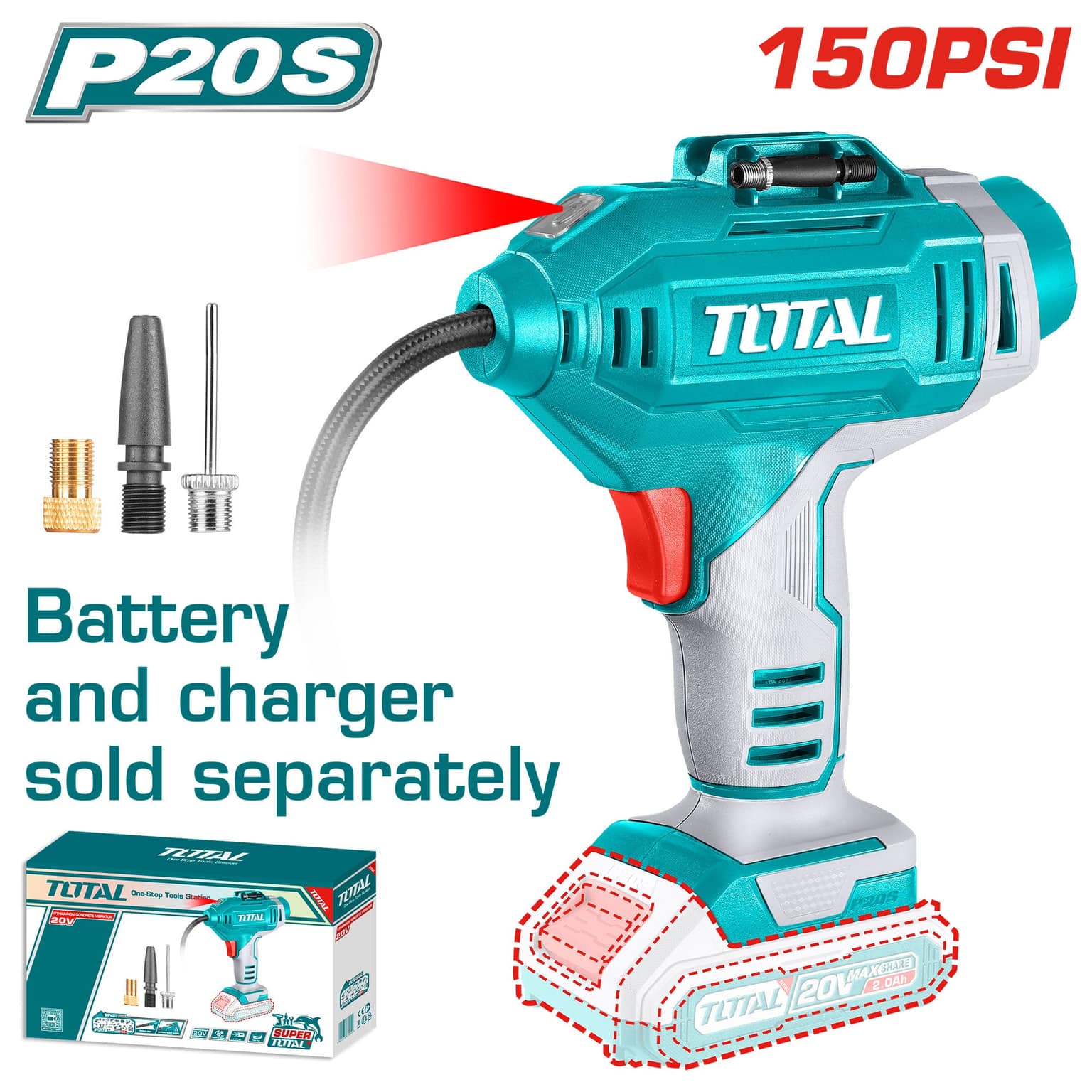 Total TACLI2018 20V Cordless Tire Inflator