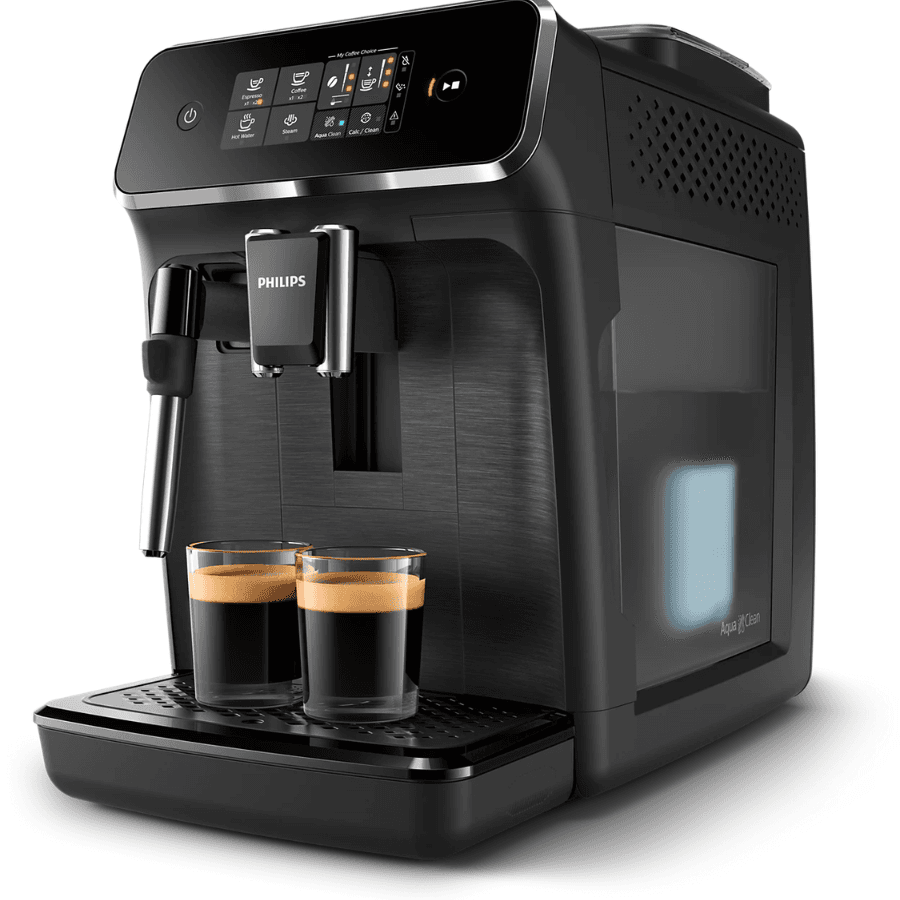 Philips 2200 Series Coffee Machine - Bean-to-Cup, Classic Milk Frother, Touch Display, Ceramic Grinders, & AquaClean Filter - EP2220/10