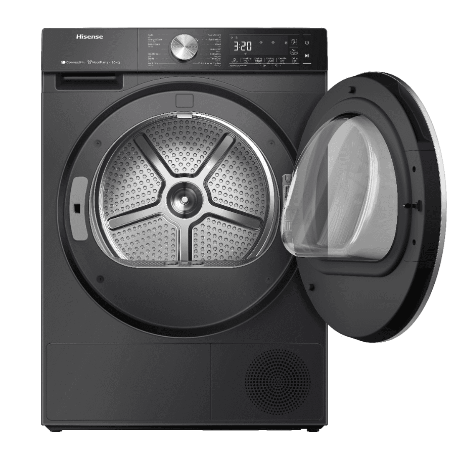 Hisense Heat Pump Dryer - DH5S102BB - 10kg Capacity - Black Finish with AI Dry & Hygiene Steam Care