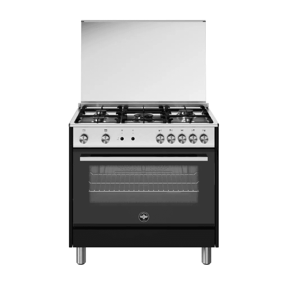 La Germania Gas Cooker 90cm - 5 Gas Burners, Semi Cast Iron Supports with Large Oven & Full Safety