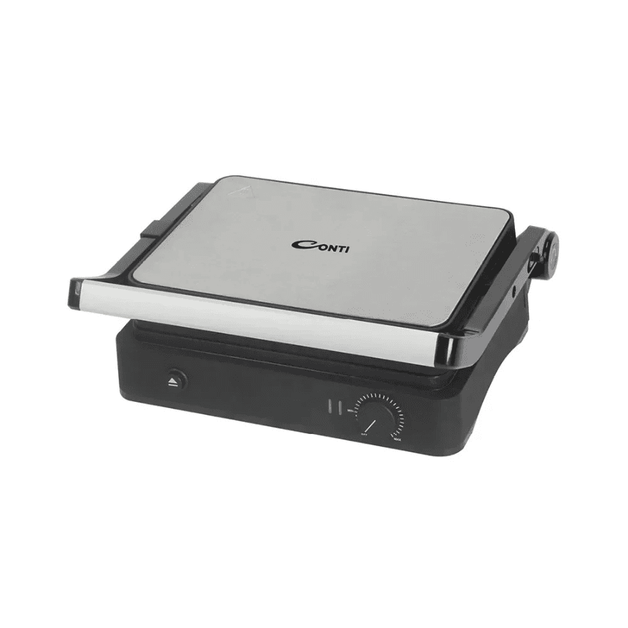 Conti Contact Grill 2000W - GT2200-S, Stainless Steel Body, 180-Degree Opening, Non-Stick Plates & Adjustable Temperature Control