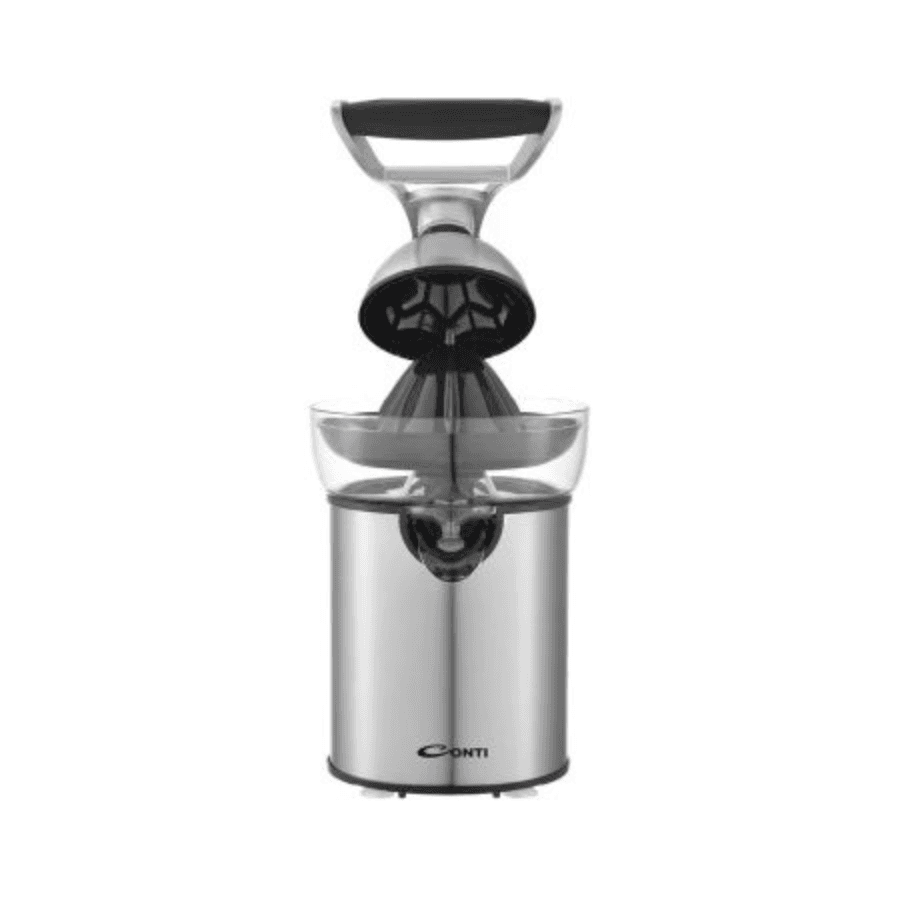 Conti Citrus Juicer - Model CP13002-BS, 130W Power, Metal Press Arm, Stainless Steel Body, & Anti-Drip Feature