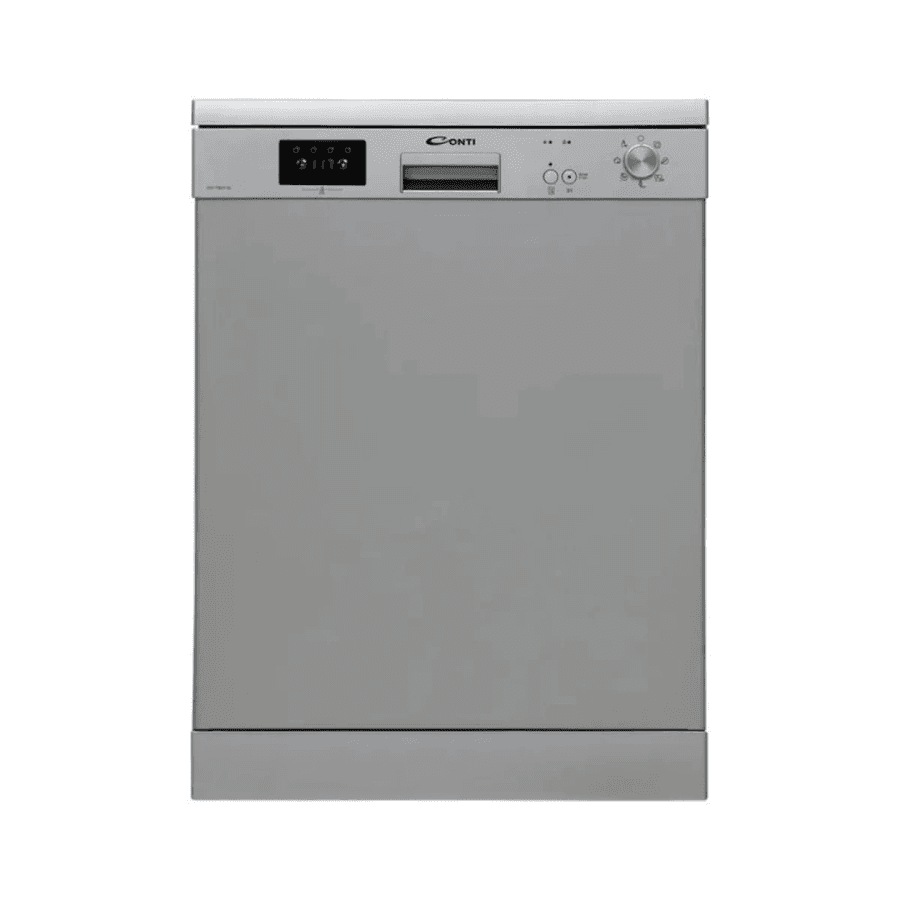 Conti Dishwasher - Model DW-71B23-SL, Silver Finish, 13 Place Settings, 7 Programs, 3 Sprayers, 2 Baskets