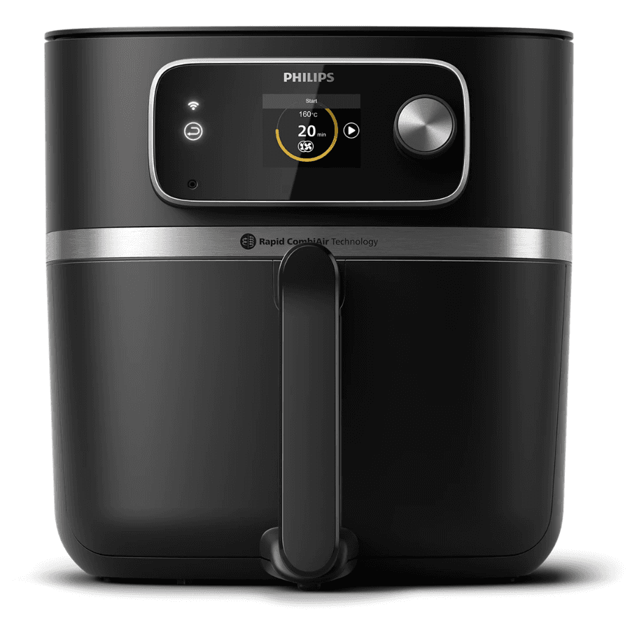 Philips Airfryer 7000 Series XXL Connected - 8.3L Capacity, Smart Food Thermometer, Rapid CombiAir Technology, Wi-Fi Connected, 22-in-1 Functions - HD9880/90