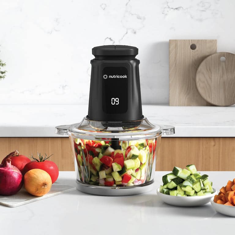 NUTRICOOK Mini Chopper | 1.2L Glass Bowl | 500W Motor - Black