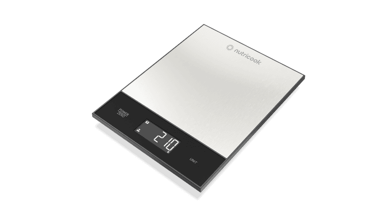 NUTRICOOK Digital Kitchen Scale | 5kg Capacity | Tare Function - Silver