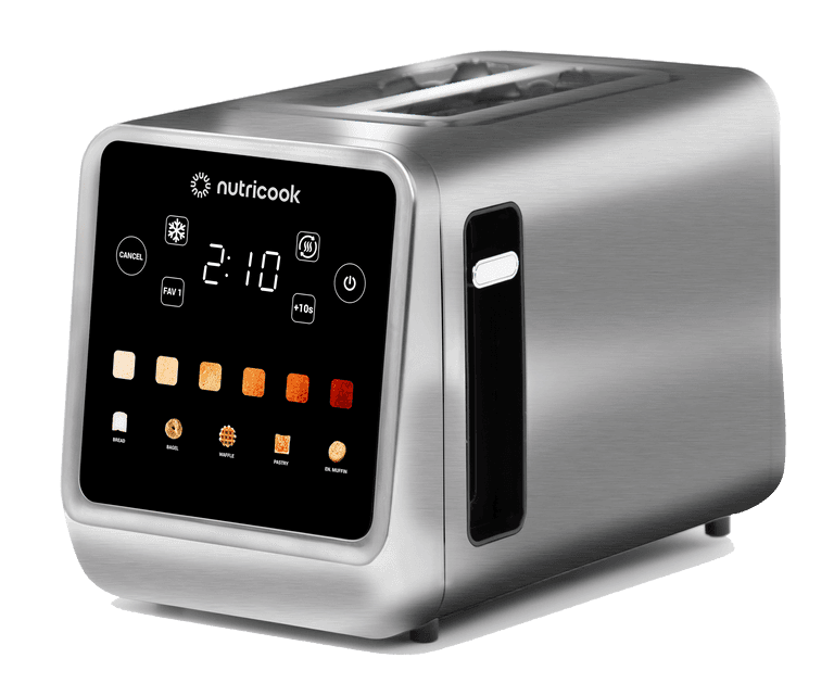 Nutricook Toastie 2-Slice Digital Toaster 900W with 7 Browning Levels & Countdown Timer - Stainless Steel/Black