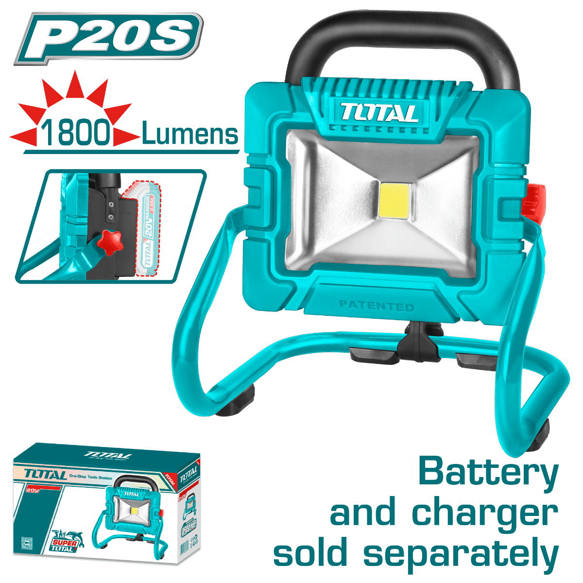 Total TWLI2025 Cordless Work Light – Without Battery & Charger