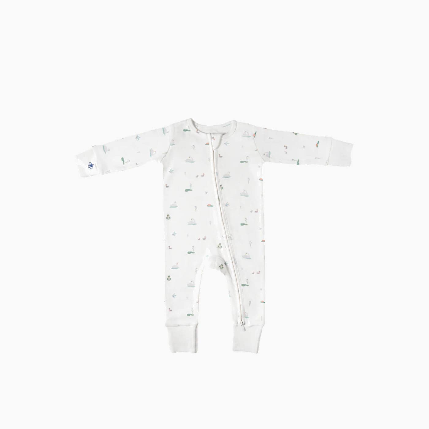 Snugbeenightwear cotton sleepsuit with graceful swans