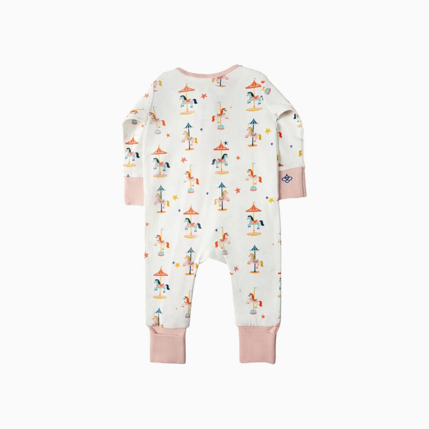 Snugbeenightwear cotton sleepsuit featuring a whimsical carousel