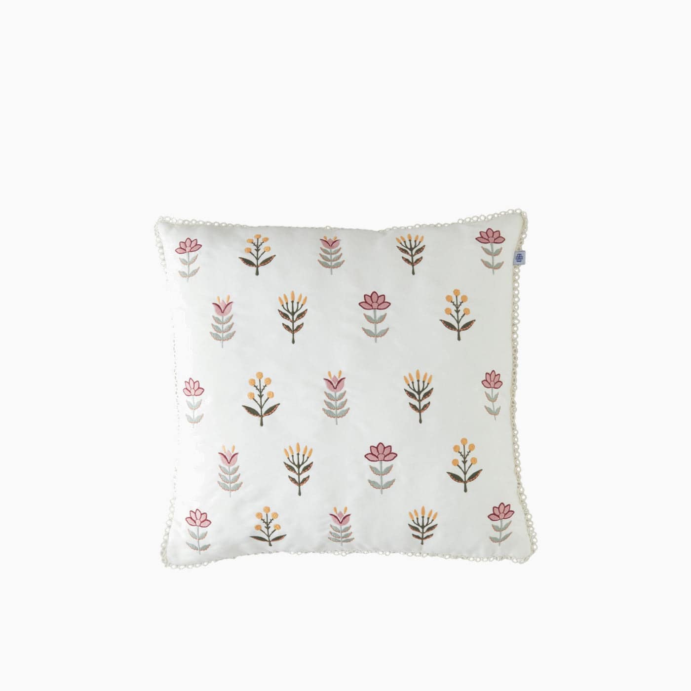 H Living Zaira Embroidered Decorative Cushion 45x45 cm Ecru
