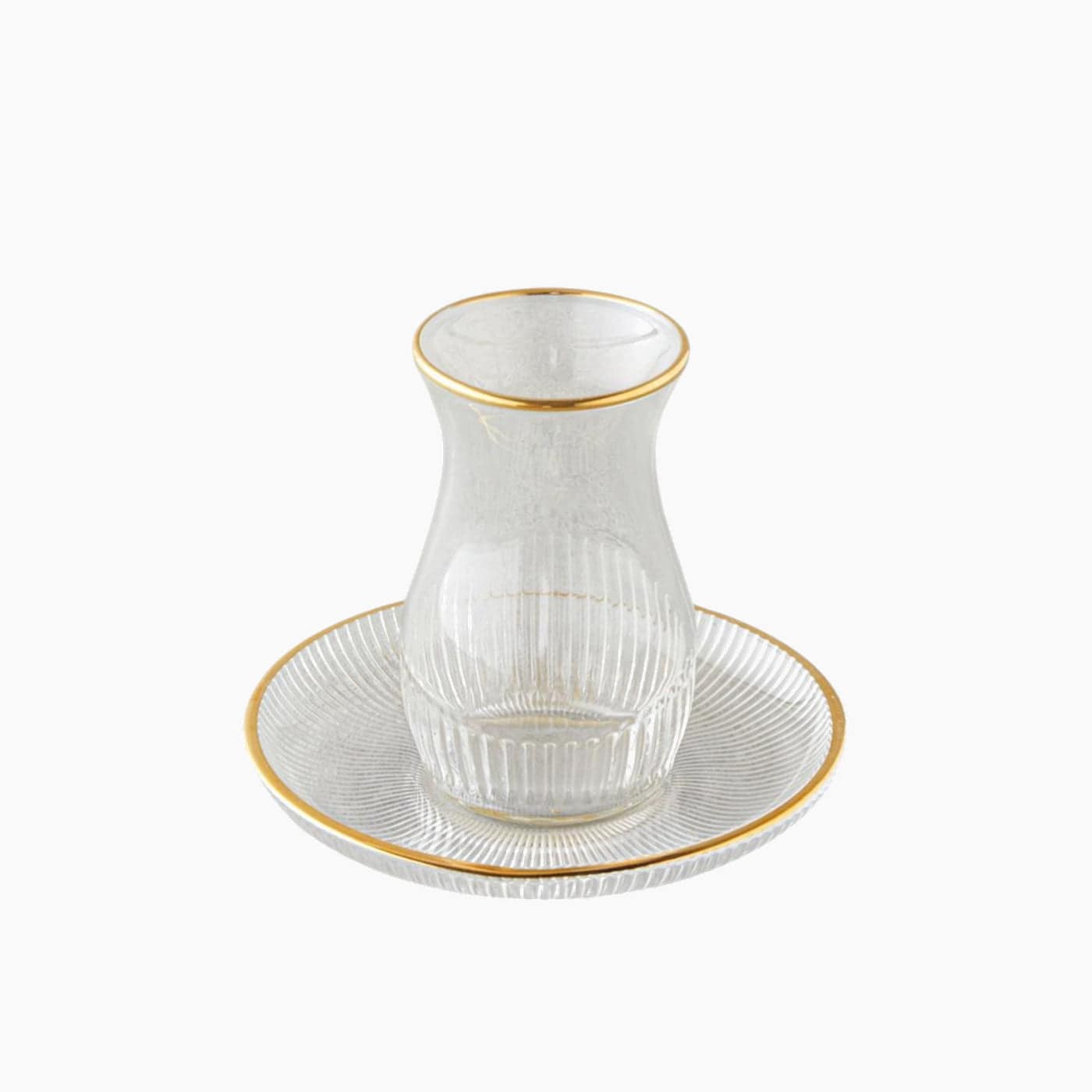 H Living Janice Glass 12 Pieces 6 Servings Tea Set 135 ml Gold