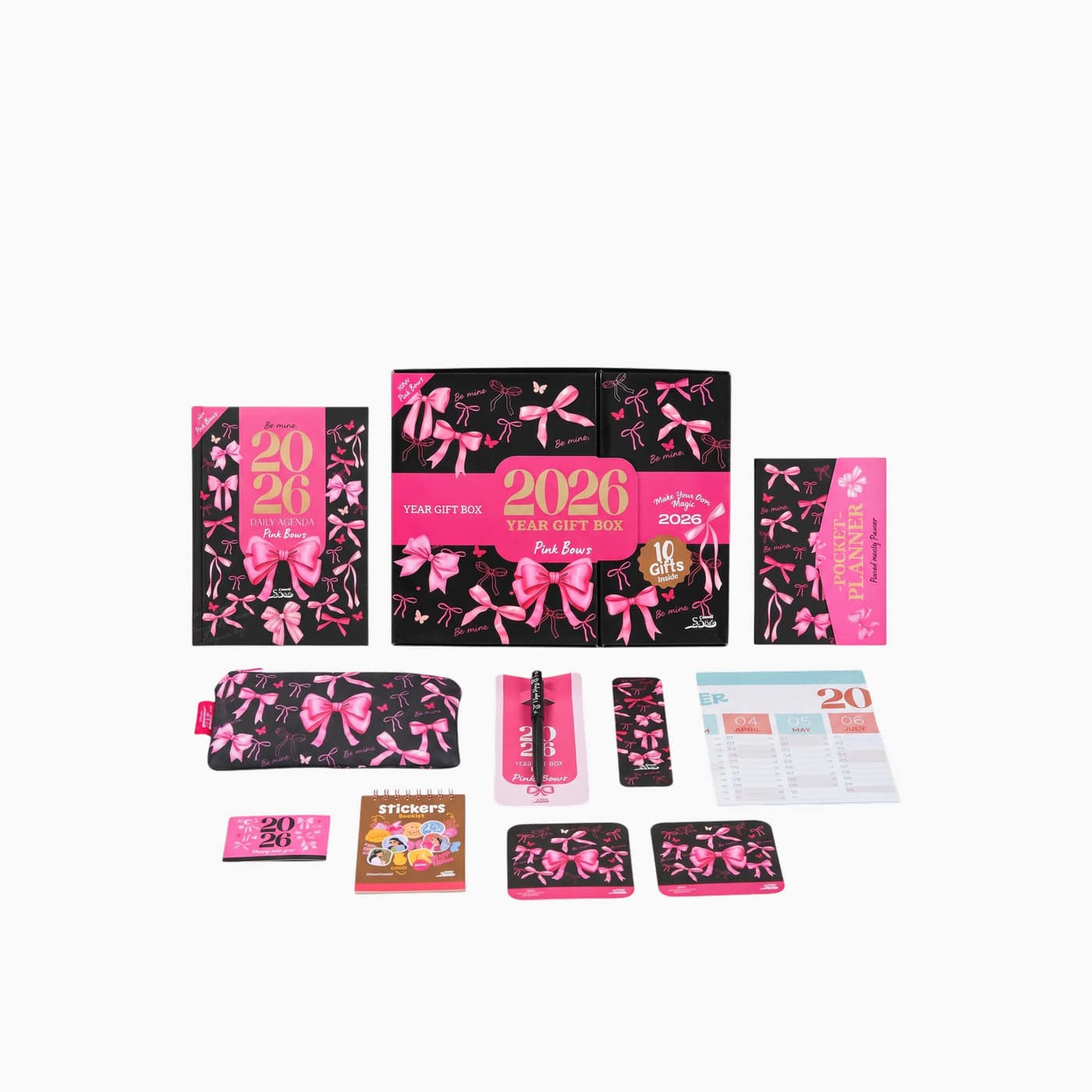 Pink Bows Agenda Gift Set 2026