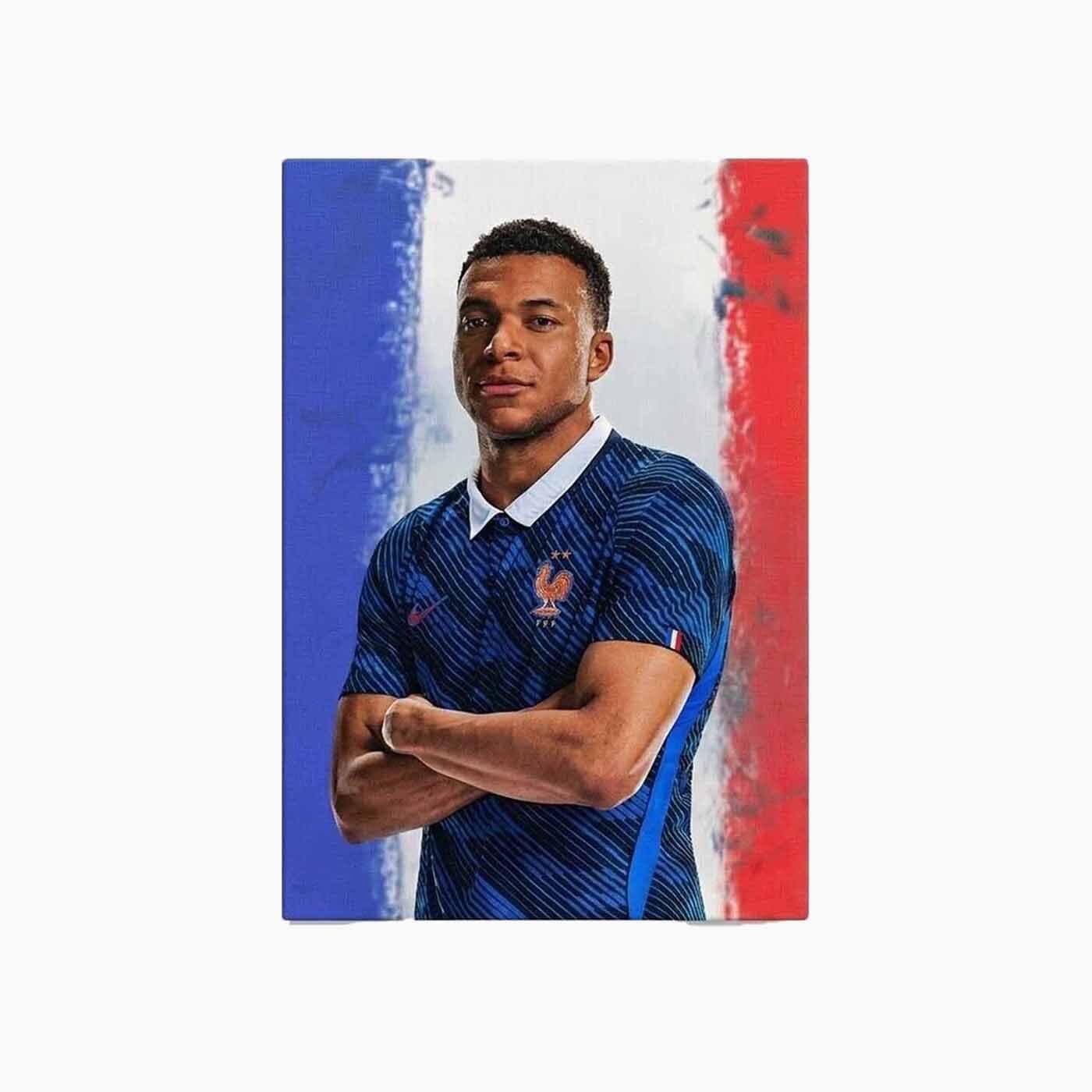 Kylian Mbappe A4 Canvas Print
