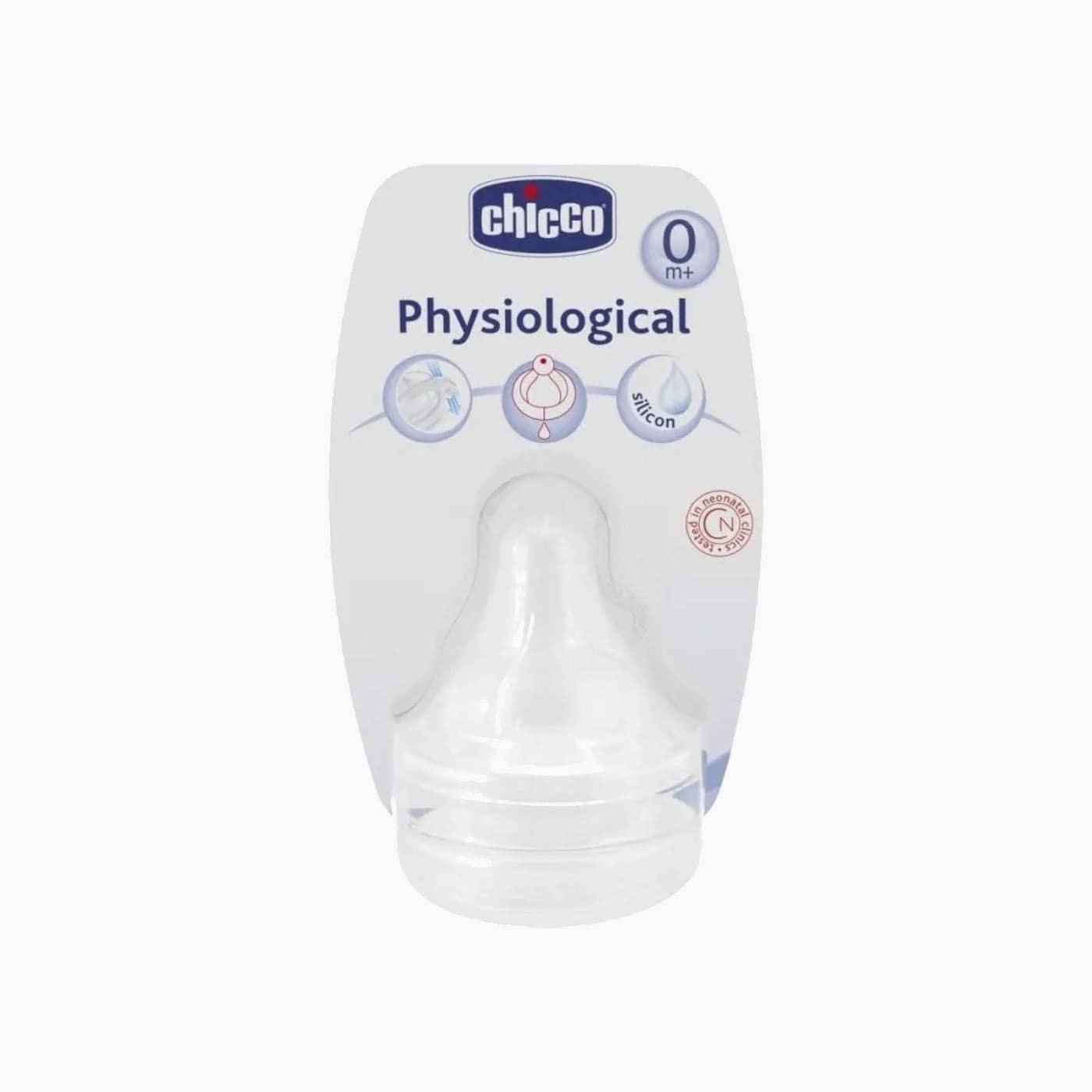 Chicco Physiological Silicone Teat Regular Flow 2Pcs