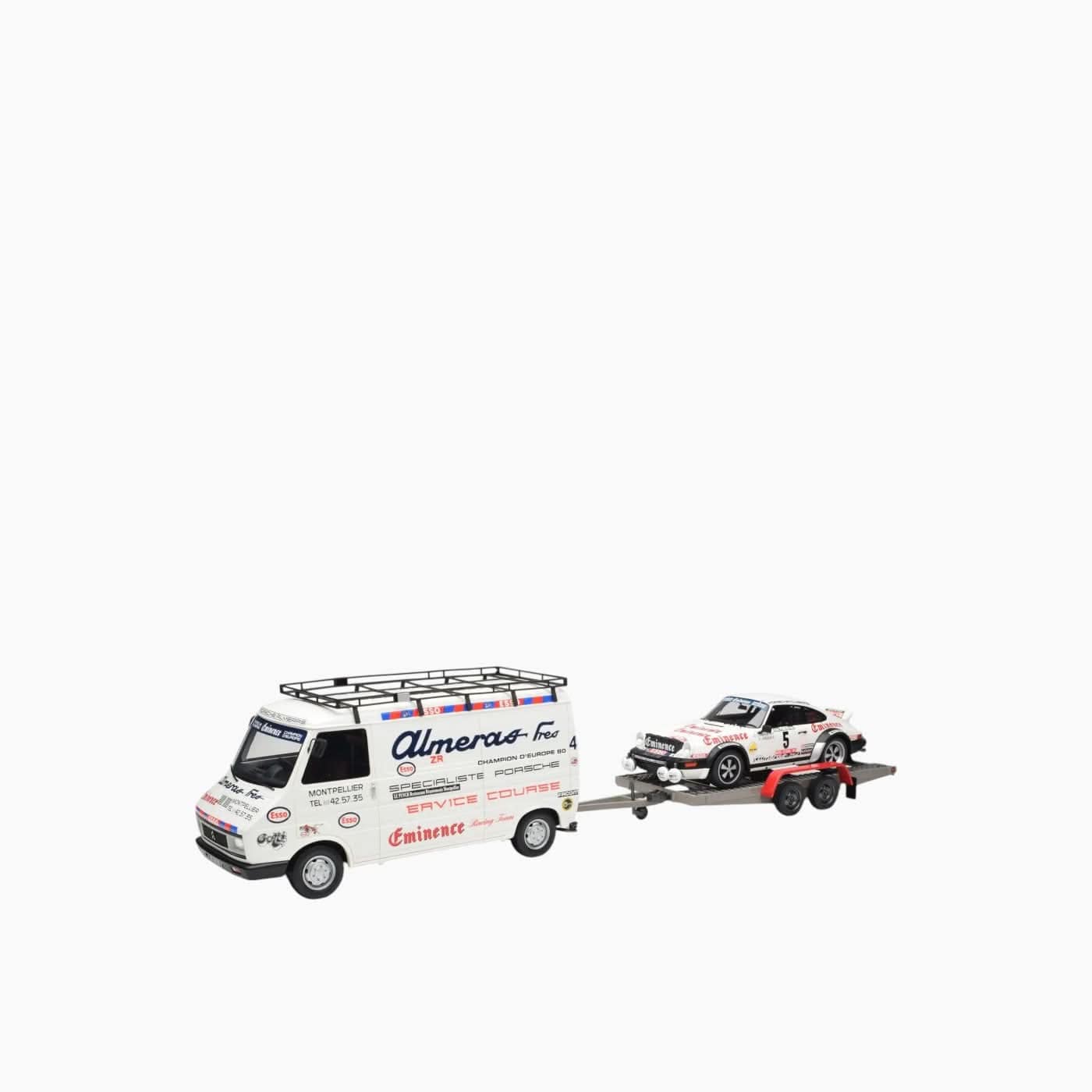 OttoMobile 3-Car Set Rallye Porsche 911 & Citroën C35 with Trailer Model Car Set
