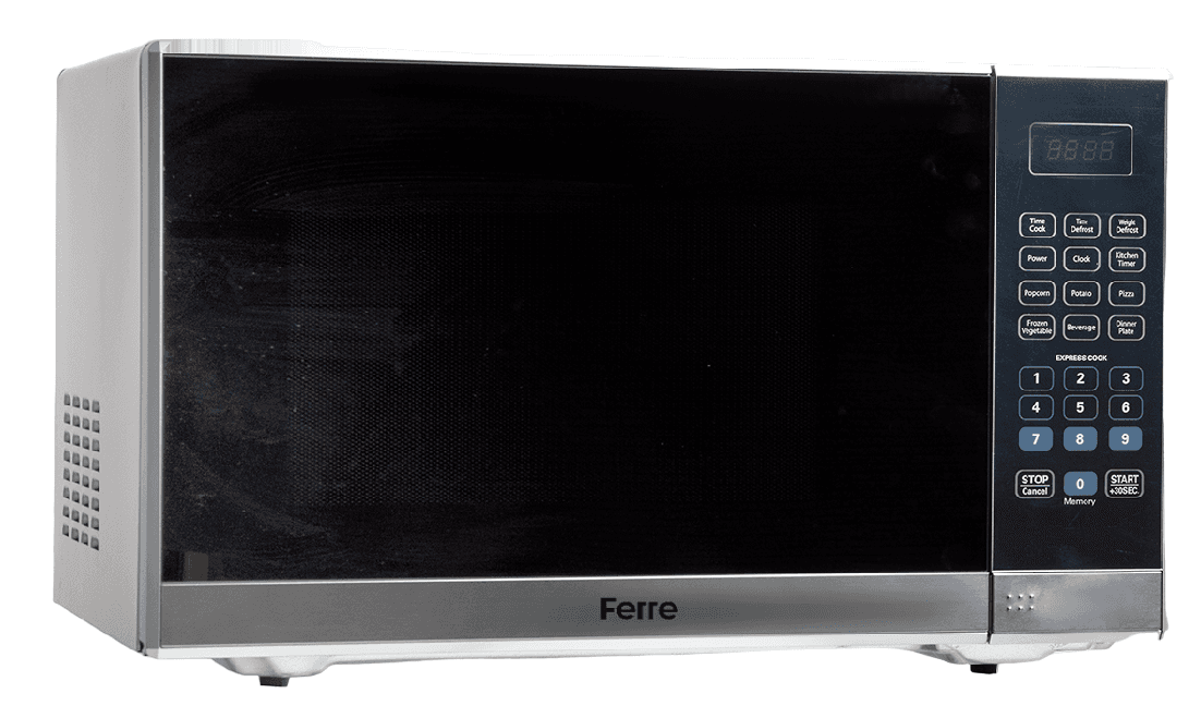 Ferre Microwave Finished Glass, 40Lit, Silver Strip with Black