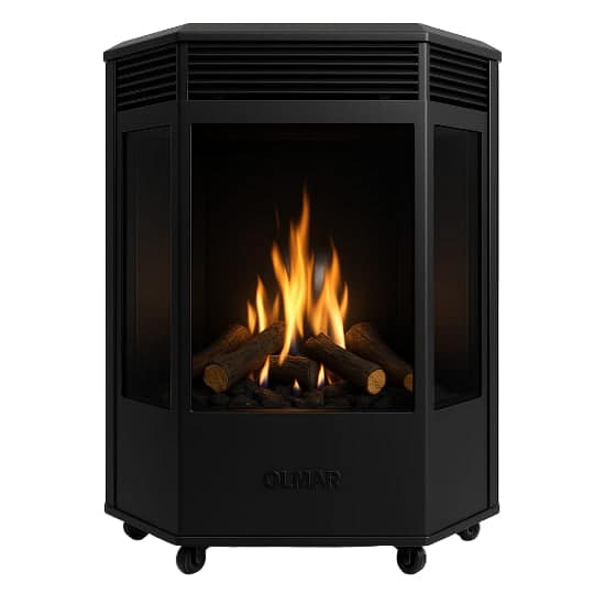 Olmar Gas Heating, Thermal Fan, 3 Burners, Black