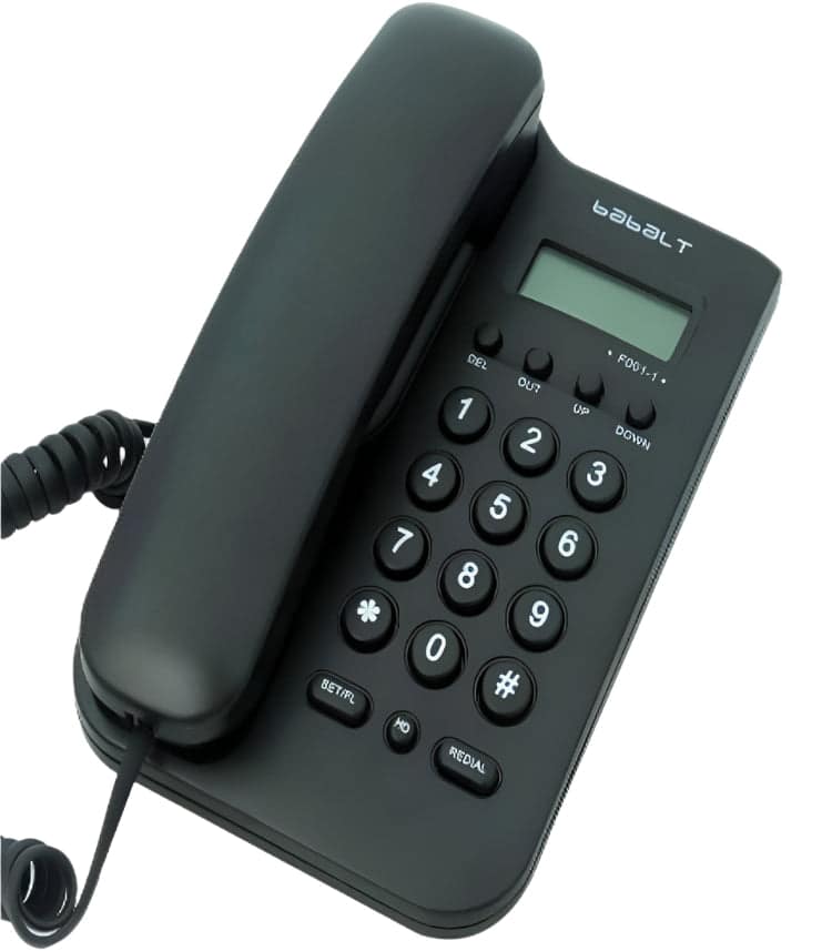 GOL Corded Telephone Desktop Wall Hanging Landline, Telephone with Caller ID, Black