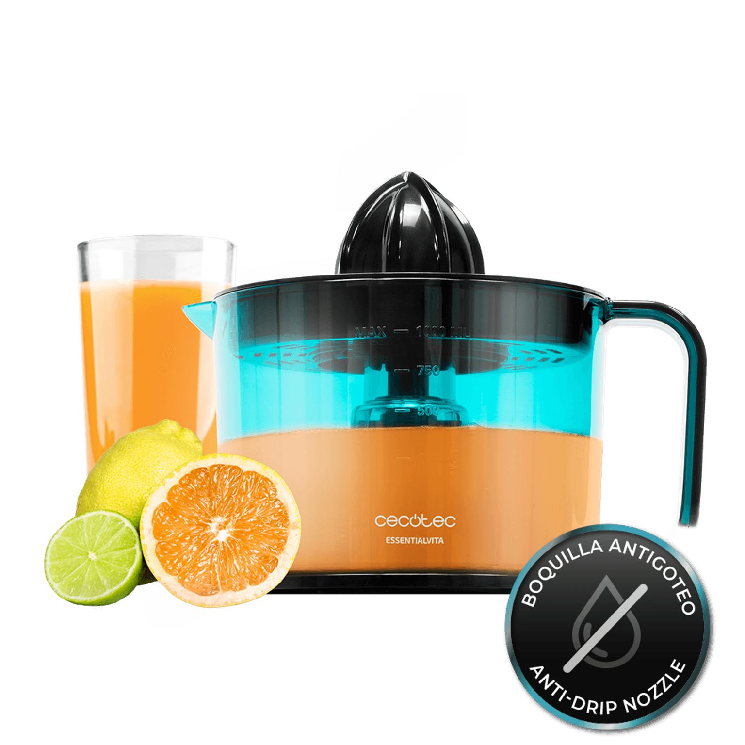 Cecotec Electric Citrus Juicer, Essential Vita, 500Ml, 45Watts, Black