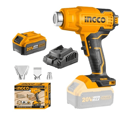 سشوار حراري شحن 20V مع شاحن وبطارية 4 امبير انكو INGCO