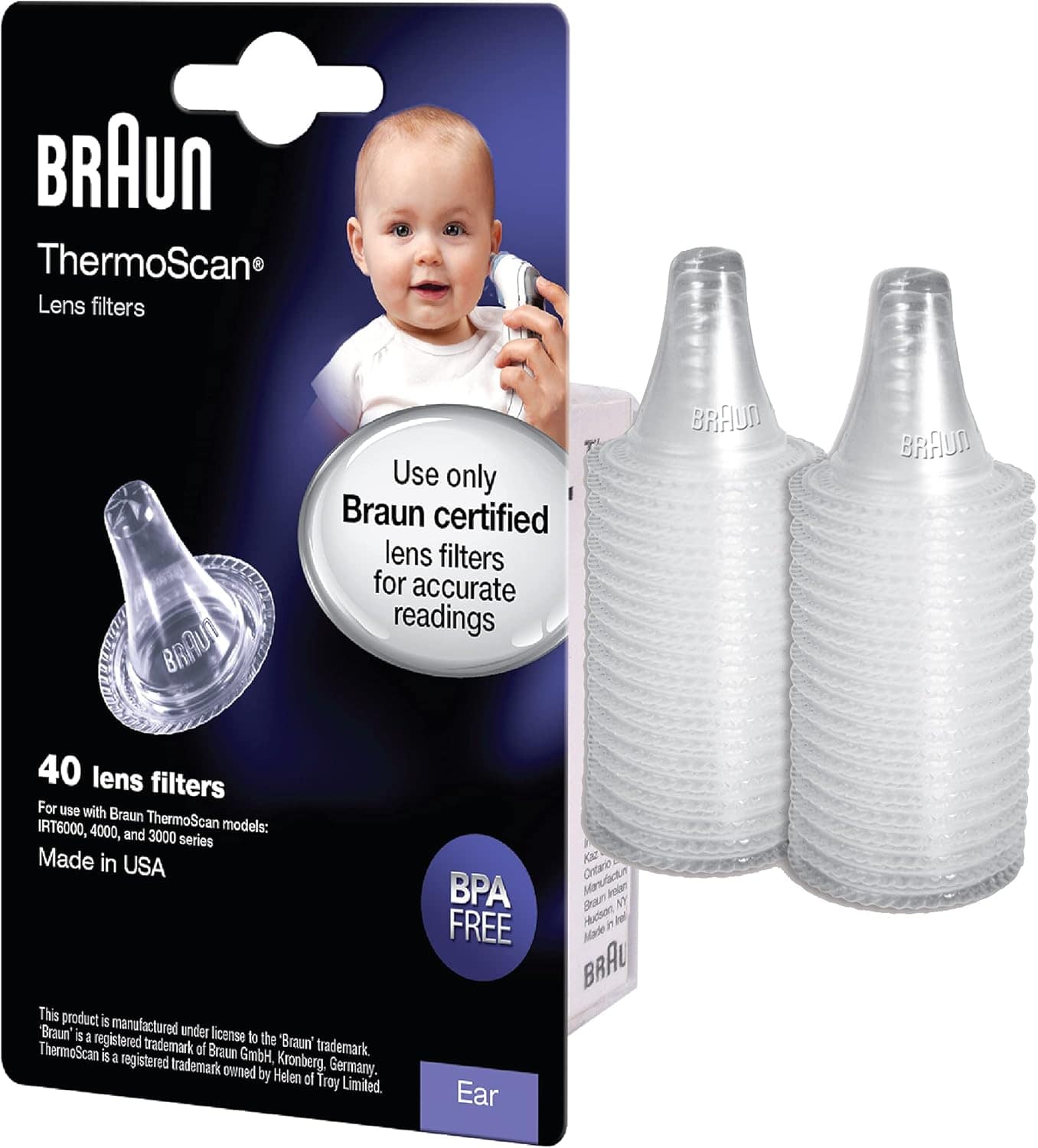 BRAUN ThermoScan Hygiene Caps Ear Thermometer Lens Filters 40 Pack