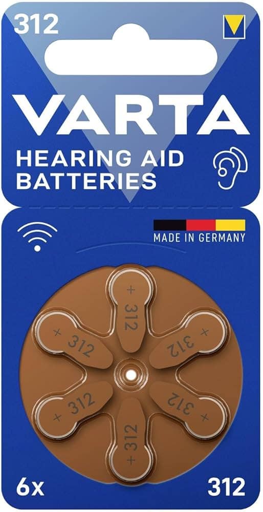 VARTA Hearing Aid Battery Size 312 (6-Pack)