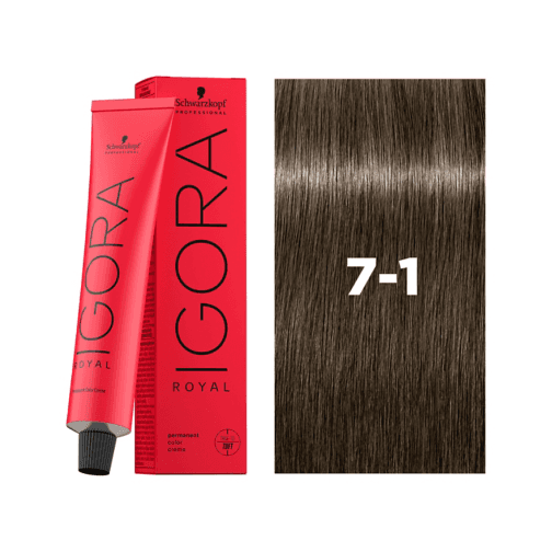 SCHWARZKOPF IGORA ROYAL 7-1 Medium Blonde Cendre 60ml