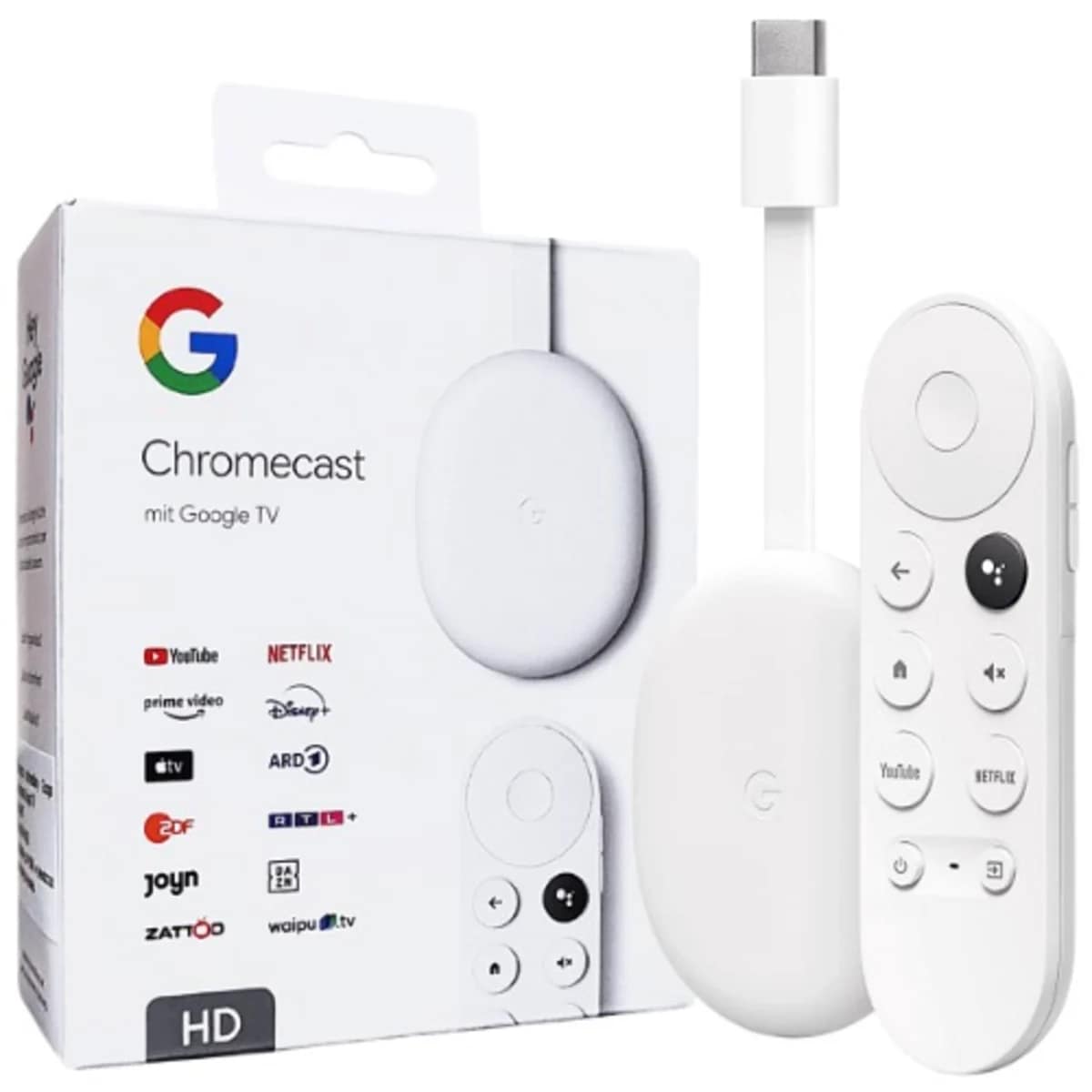 Chromecast with Google TV (HD) Streaming Stick Entertainment on Your TV w/ Voice Search Watch Movies, Shows, and Live TV in 1080p HD - Snow