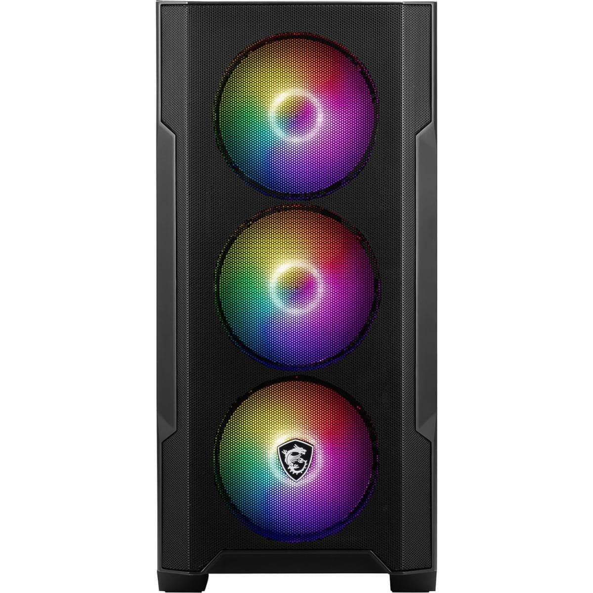 MSI MAG FORGE M100R Micro-ATX Tower Tempered Glass 4x 120mm ARGB w/ Hub Controller Fans Magnetic Dust Filter - Black