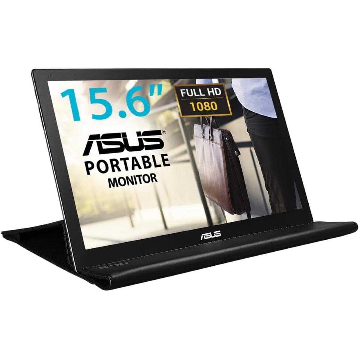 ASUS MB169B+ 15.6" IPS Full HD USB-powered Ultra-slim Smart Case Portable USB Monitor