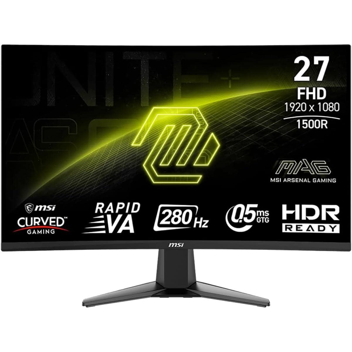 MSI MAG 276CXF 27" Curved 1500R 280Hz 0.5ms HDR Ready 102% sRGB 1.07 Billion Color Adaptive-Sync Support 120Hz For PS5 & XBox