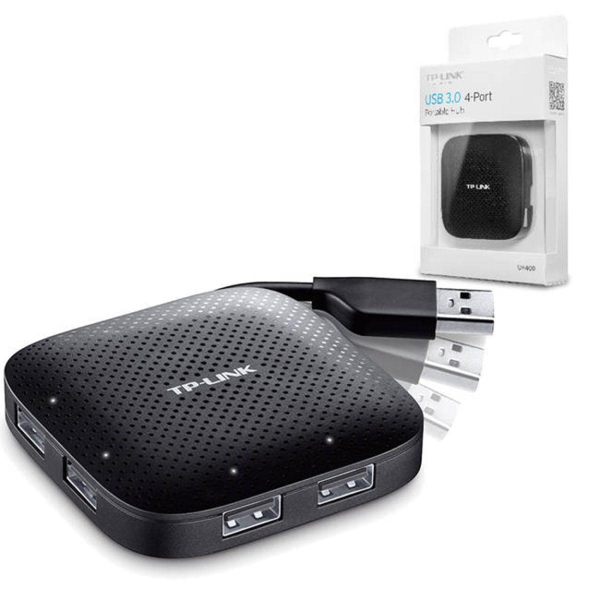 TP-Link UH400 4-Port USB 3.0 Hub, Slim and Compact USB Splitter with Foldable Cord Design, USB hub for laptop, PC, Macbook, Mac Mini, XPS, Surface Pro, Chromebook, Flash Drive, Mobile HDD and More