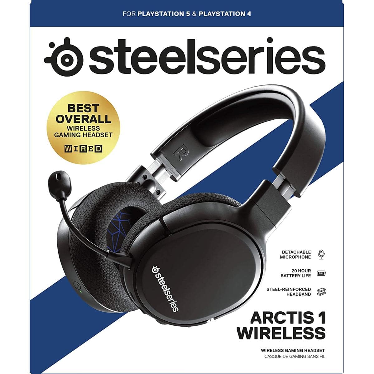 SteelSeries Arctis 1 Wireless Ultra-low Latency Noise Canceling High-Performance Speaker Drivers For PC, PS4, PS5