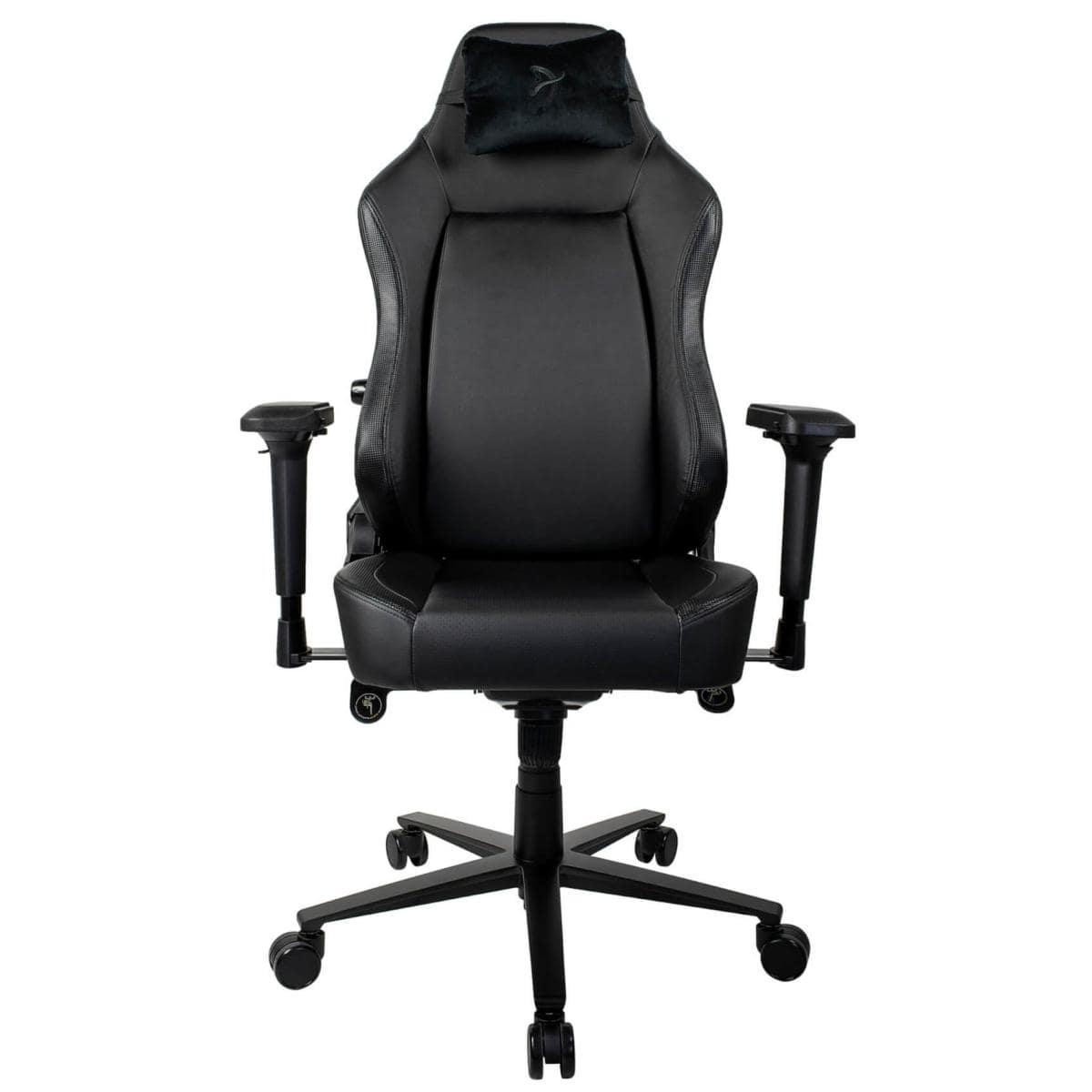 Arozzi Primo Premium PU Leather Gaming Chair Office Chair with Recliner Swivel Tilt Rocker Adjustable Height 4D Armrests Neck Pillow and Built-in Lumbar Adjustment - Black