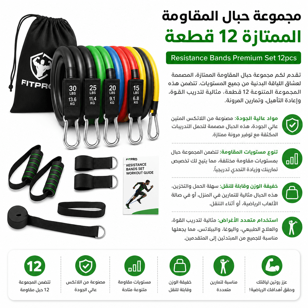 Resistance Bands Premium Set 12pcs