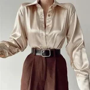 Satin Sleeve Women's Blouse